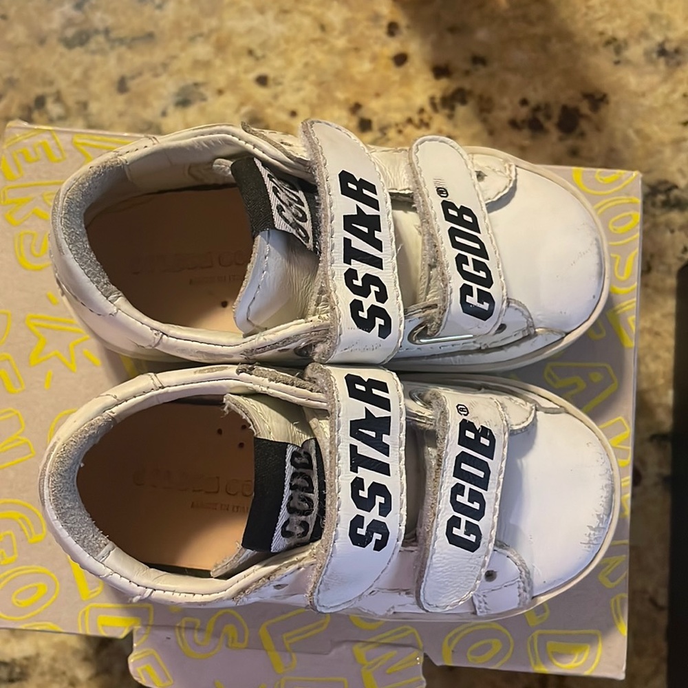 Distressed golden goose strap sneakers